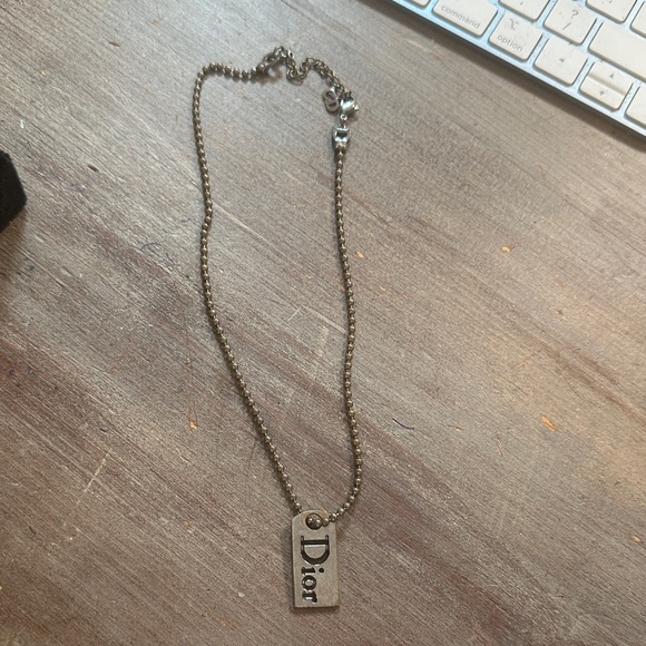 Dior Metallic Logo Pendant Necklace - Picture 1 of 1